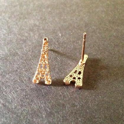 Eiffel Tower Stud Earrings - Eiffel Earrings -..