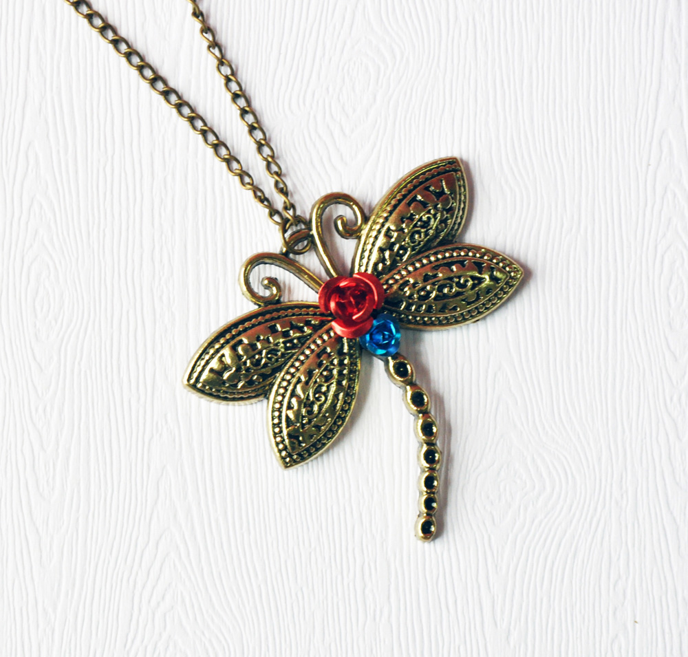 Dragonfly Pendant Necklace Antique Bronze - Dragonfly Necklace - Dragonfly Pendant - Dragonfly Jewelry - Dragonfly Accessories